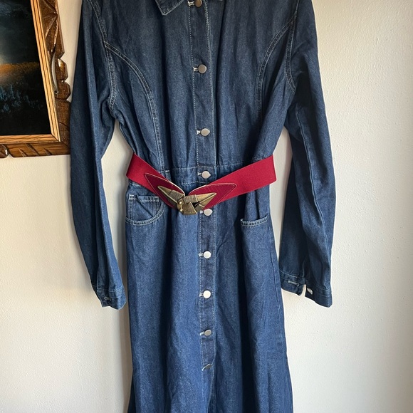 Vintage Denim Button Down Dress - Picture 2 of 6